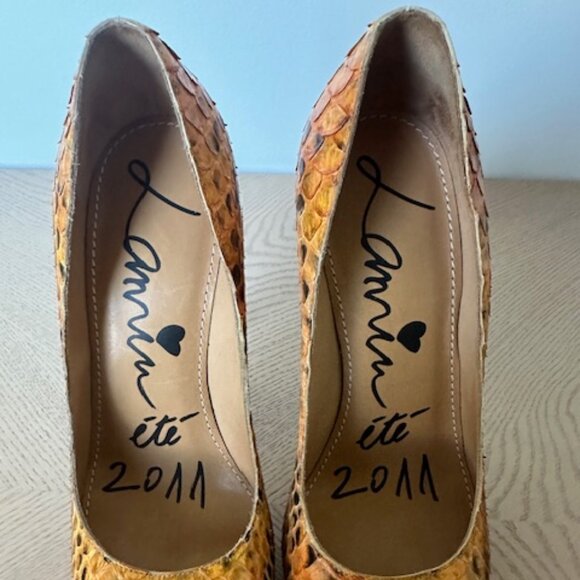 Lanvin Snakeskin Pumps, Gradient Orange, Size Stilleto Heel, Size 37.5, Signed - Picture 3 of 6